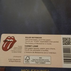 Nwt moleskine rolling stones m ruled notebook